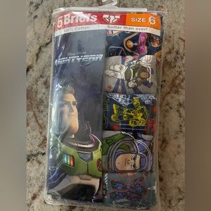 Disney Pixar Lightyear Boys 5 Briefs size 6 New underwear  New